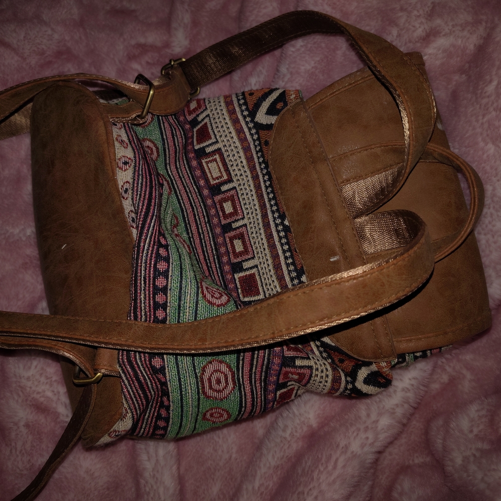 Chic Tan And Patterned Women's Backpack - image 3